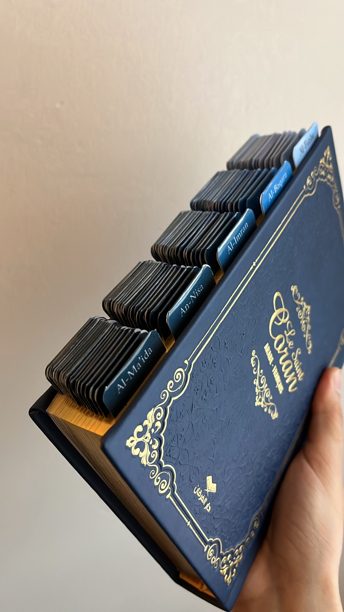Coran avec onglets Sourate - Bleu Nuit