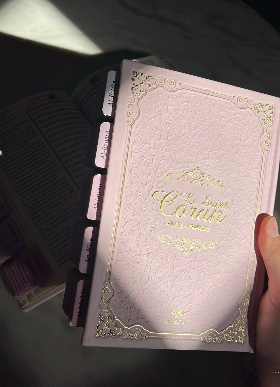 Coran avec onglets Sourate - Rose