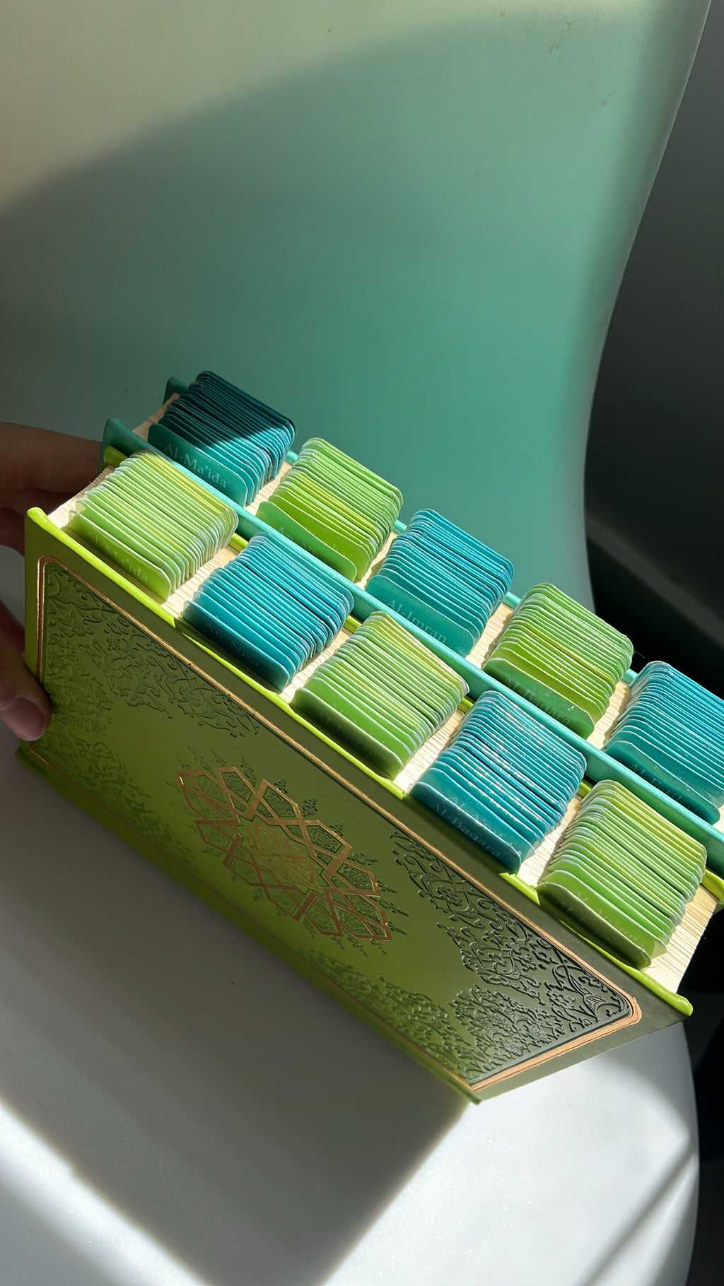 Corans avec onglets Sourate - Vert / Turquoise