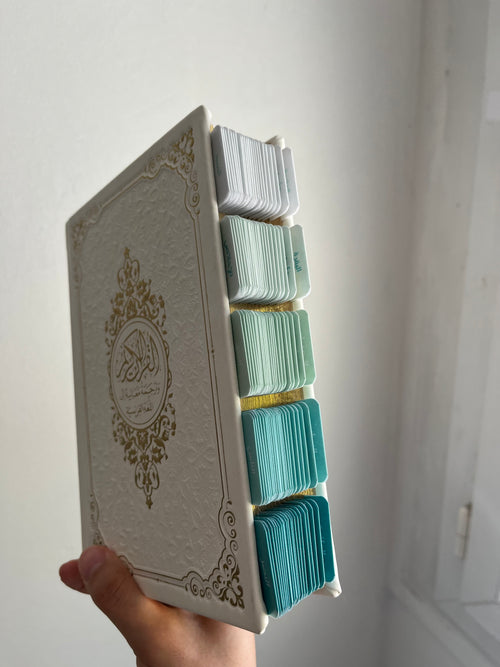 Coran avec onglets Sourate - Blanc et Turquoise (FR)