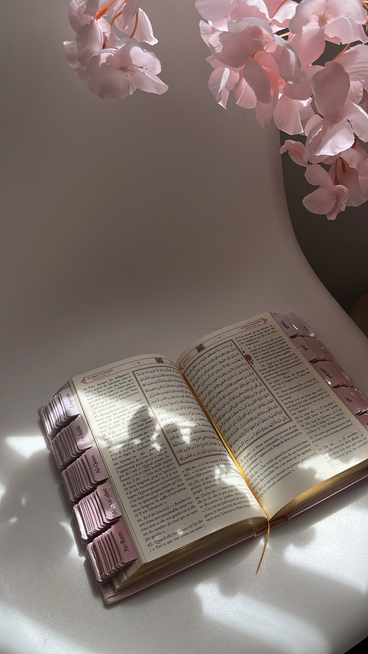 Coran avec onglets Sourate - Rose