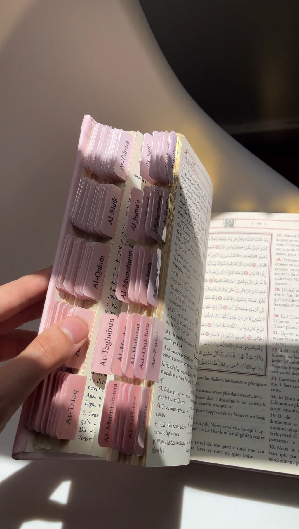 Coran avec onglets Sourate - Rose
